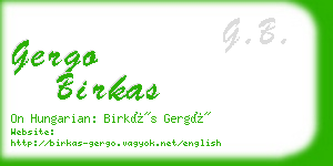 gergo birkas business card